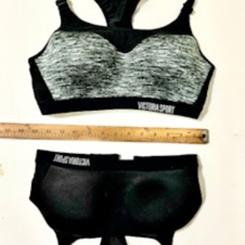 Victoria Sport" Bras - Size 32D - New Without Tags Black/Black/Gray. Lot of 2!